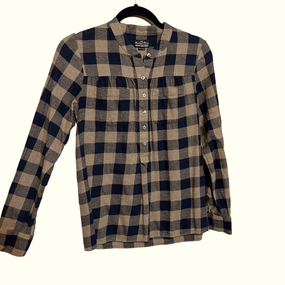 Madewell Buffalo Plaid Soft Flannel Blouse with Feminine Details Oversized XS - Picture 5 of 11